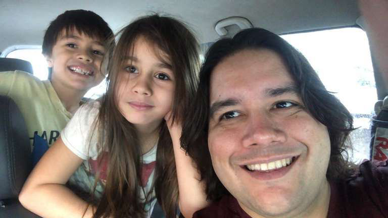 Me with Bia and Artur, strolling around Brasília (2020)